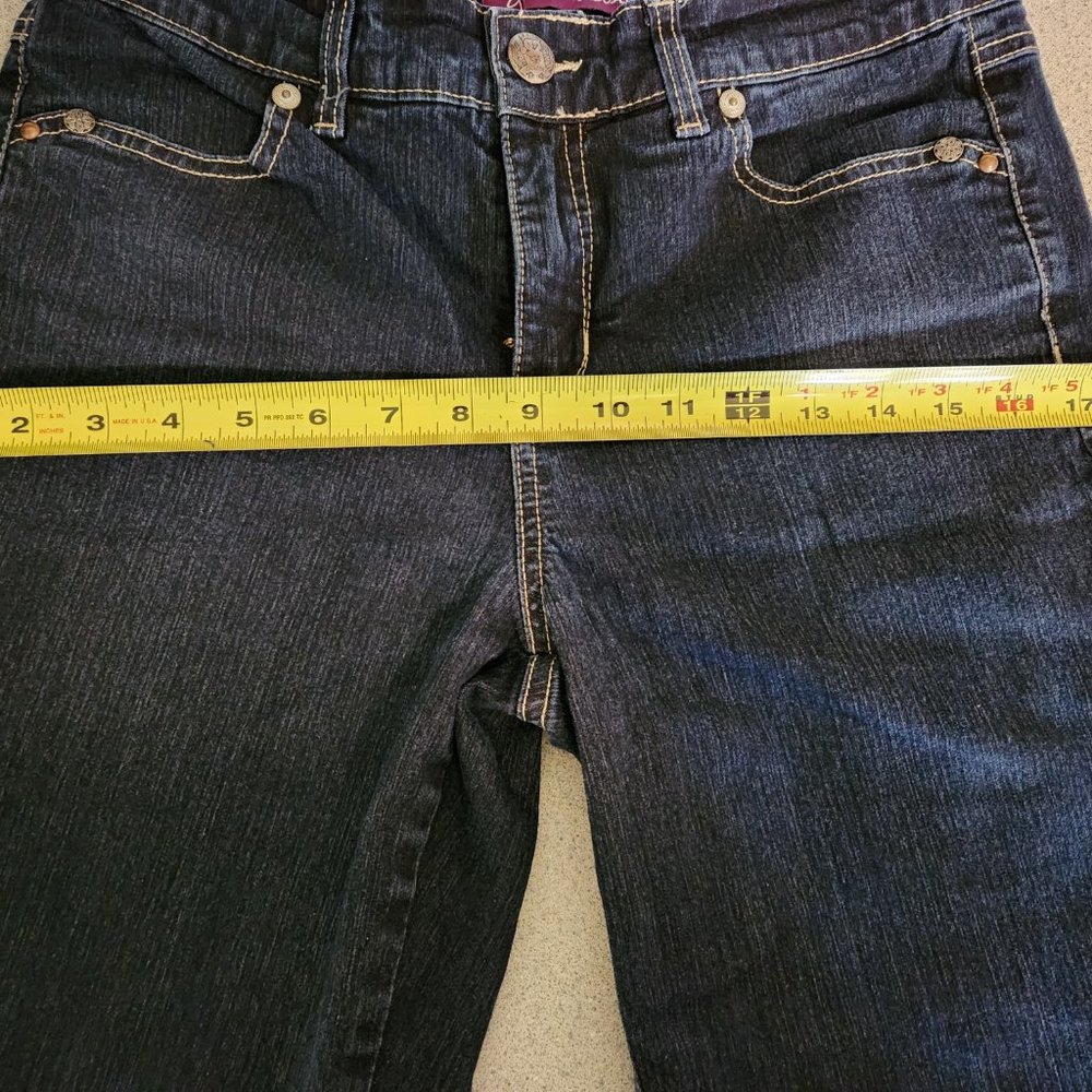 Gloria Vanderbilt Stretch Jeans Size 6 Blue Cropped Leg Embelished Pockets - Picture 10 of 13